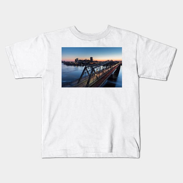 Alexandra Bridge over the Ottawa river Kids T-Shirt by josefpittner